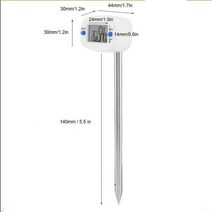 화분 측정기 산도 수분계 습도계 토양 스테인레스 스틸 온도계 50 cm 줄기 읽기 다이얼 디스플레이 섭씨 온도 범위 지상 퇴비 용품 정원, CHINA, C 14cm
