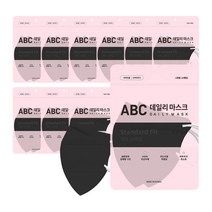 [100매] ABC 에이비씨 데일리 황사방역용 마스크 대형 KF94 10매입 10개, 검정색/100매
