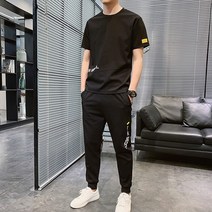 여름반팔티 에어매쉬 t셔츠 긴바지 트렌드 남자코디 멋진 캐쥬얼 운동 한세트 룩 의류 4877518477