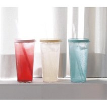 국산 심플 빨대 텀블러 670ml san소재 깔끔한텀블러, 블루
