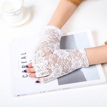 여름 여성 숏 레이스 반지 수술 자외선 차단 장갑 손가락 장갑 예절 결혼식 라이딩 장갑녀