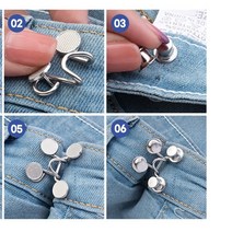 PANTS 1+1 단추 청바지 치마 허리 줄이기 바지 수선, 1-허리줄이기-실버