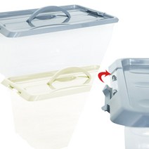 결KYUL 플라스틱 대형 폴딩 투명리빙박스 옷 다이소수납함 정리함 서랍칸막이 대 490 x 330 x 230mm, 그레이