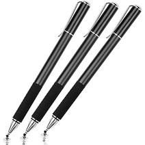 스타일러스 펜 미국 아이폰 아이패드 Pencil용 파인 포인트 디스크 iPhone 아이패드 Pro 안드로이드 휴대폰과 호환-634015, 블랙/블랙/블랙