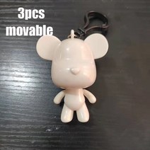 유체 곰 흰색 금형 수제 DIY 그래피티 베어브릭 동상. 부모 자식 취미용. 폭력적인 조각 7 cm. 18 23, 02 3pcs movable A