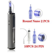 모발 성장을 위한 메조테라피 건 주입 더마 펜 바이탈 산 인젝터 마이크로니들 메소 피부 재생 자동 더마펜, [35] 3rd grey 10pcs24pin