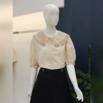 나이스크랍 나이스클랍 플리츠카라 반팔 블라우스(A232MWB524)BE