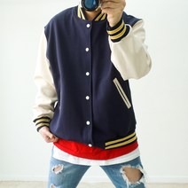 봄신상 스타디움 배색 라인 야구점퍼 (XL~3XL) 빅사이즈점퍼