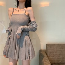 [레티고] 끈나시 원피스 볼레로 투피스 세트