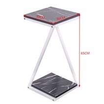 3단선반 미니틈새 낮은 베란다 침대 폭좁은 선반 3단, A65 하이 화이트 프레임 블랙 모조 대리석