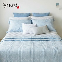 [풍기인견] 워싱 피그먼트 침구세트 슈퍼싱글 (SS), 화이트