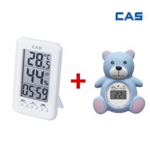 [아기필수품] 카스 디지털 곰돌이 탕온계 T4 + 카스 디지털 대형 LCD 온습도계 T034, 탕온계 T4+온습도계 T034