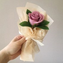모하모하 비누꽃 장미한송이 판촉물 행사꽃 (4 color), 4.아이보리