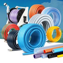 고무호수 고압 pvc 물호스연결 농업용 투명 편사 수도꼭지 호스릴, 보급형편사호스 16x45