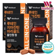 [웰리트(Welleat)] HACCP인증 루테인 지아잔틴 마리골드 올인원 정 (600mgx60정), 3개