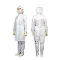 케이엠 방진 가운 무진복 크린룸 작업복 위생복 C형, 흰색_주머니없음_S