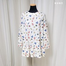 [에이에프] 패턴 화이트 프릴 원피스