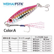 micro jig 미끼 낚시 미끼 3g5g7g10g15g rockfishing 금속 캐스트 지깅 스푼 스피너 쇼어 캐스팅 인공 미끼 micro jig, 그림 물감, 15g