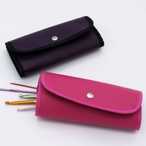 아유디 다용도 인조 가죽 코바늘 파우치 케이스, 보라색