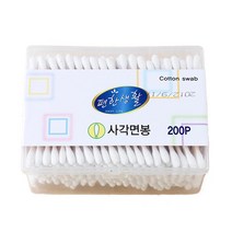 200P 7.5cm 사각 위생 자작 나무 면봉 화장대정리 멸균 무형광 친환경 눈썹올리기 셀프메이크업 간편클렌징