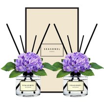 시즈넬 플라워 디퓨저 120ml 미니수국 라벤더, 2세트, 오렌지