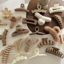 단발묶기 보브단발 붙임머리스타일링 머리 장식 세트 여성 패션 발톱 클립 커피 블랙 아크릴 큰 머리핀 헤어 악세서리 어, [40] 2조각,피스 42