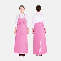코스모스웨이 목걸이형 비고리 방수 앞치마, 대, 진분홍