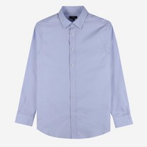TNGT 동절 블루 체크 면 드레스셔츠 TGSH7F401B2