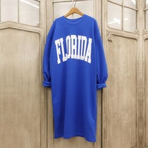 FLORIDA 레터링 기모 오버핏 겨울 롱원피스 홈웨어