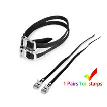 자전거 페달 클립 1 쌍 나일론 가죽 스트랩 mtb accessoires 발판 용 고정, 1 쌍의 발가락 스트랩