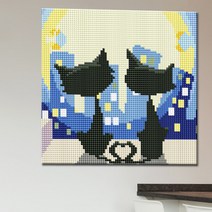 큐브아트 보석십자수, 1개, 6번.러브캣