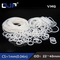 고무오링 패킹 실리콘 오링 고무링 5개/몫 흰색 실리콘 O-링 실리콘/VMQ 1mm 두께 OD22/23/24/25/26/27/28/, 03 24x22x1_02 10pieces