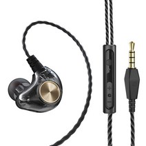 K1 유선 헤드폰 3.5mm 하이브리드 하이파이 이어폰 스테레오 음악 삼성 샤오미용 딥 베이스 노이즈 캔슬링 이어폰, 협력사, [04] EJ-HK1-Black