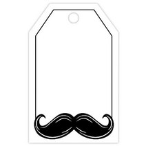 콧수염 프린트 선물 태그 - 2 1/4 x 3 1/2인치. ABCD 50 116361