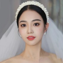 국내배송 비니비니 셀프웨딩촬영 진주 머리띠 웨딩 악세사리 진주헤어띠 미네랄 헤어밴드 신부머리띠