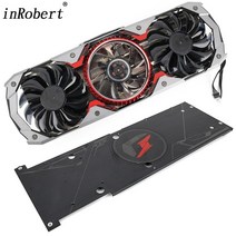 쿨링팬 컴퓨터 팬모터 다채로운 igame geforce rtx 2080 ti 고급 oc-v rtx 2080 슈퍼 그래픽 비디오 카드용 새 방열판 쿨러 팬 교체, 없음