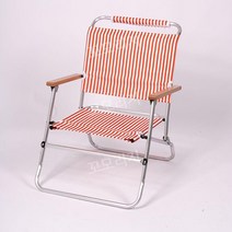 론체어 캠핑의자 로우백 접이식 초경량, 레드 화이트