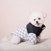 강아지패딩 바람막이 옷 베스트 조끼 대형 반려견 아우터 소형 중형 점퍼 강아지 의류 디자이너 패딩 애완 동물 겨울 따뜻한 프렌치 테디, 5.WHITE - XL