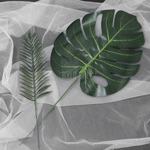 데코 관엽 조화 스틱 2종(소철잎 몬스테라) 인테리어 소품 촬영용 장식용, 몬스테라