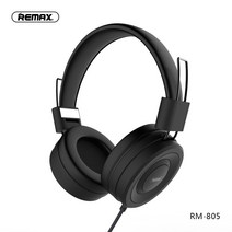 Remax 케이블 연결식 헤드폰 3.5mm(컴퓨터 모바일 음악용 HD), 검정색