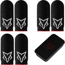 휴대폰 게임 Finger 슬리브 [6pcs] 땀방지 통기성 있는 게이밍 슬리브 Thumbs Gloves Cover for League of Legend PUBG Rules S, Black Carbon Fibre