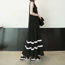 마롱패션 나시 롱 원피스 하단 이선 포인트 까지 코디 민소매