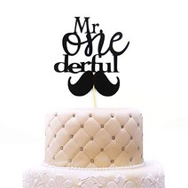 1st Birthday Cake Topper - Mr ONEderful for One Year Old Boy Baby Shower Birthday Party Decorations, 1