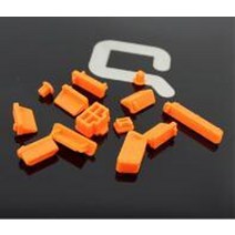 컴퓨터 먼지 필터 스폰지 테이프 필터망 그물 투명 매쉬 13pcs 노트북 안티 먼지 플러그 실리콘 컴퓨터 커버 스토퍼 노트북 먼지 플러그 방진 usb 먼지 플러그 컴퓨터, 주황색