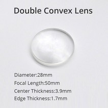 광학 렌즈 K9 광학 유리 이중 볼록 렌즈 확대경 직경 20mm 26.9mm 28mm 초점 양면 2 개, 04 28mmF50
