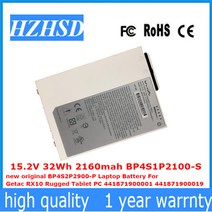 노트북배터리 밧데리 업그레이드 15.2V 32Wh 2160mah BP4S1P2100-S 새로운 원래 노트북 배터리 Getac RX10, 한개옵션0