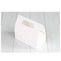신성박스컴퍼니 화이트마카롱 손잡이2구선물상자, 100개