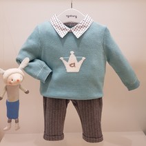 아가방 50% 봄 베이비페어! 셔츠를 레이어 한 니트 풀오버 티셔츠 상하세트 멋지잖아 세미정장처럼 입어도 굿 외출복! 봄 유아 상하복 이건 완전 캡인기 남아 외출복