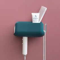 오너클랜 2in1 수납기능 헤어드라이기 거치대 걸이, 그레이