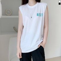 티데일리 남녀공용 심플베스트 민소매 빅사이즈 나시 티셔츠